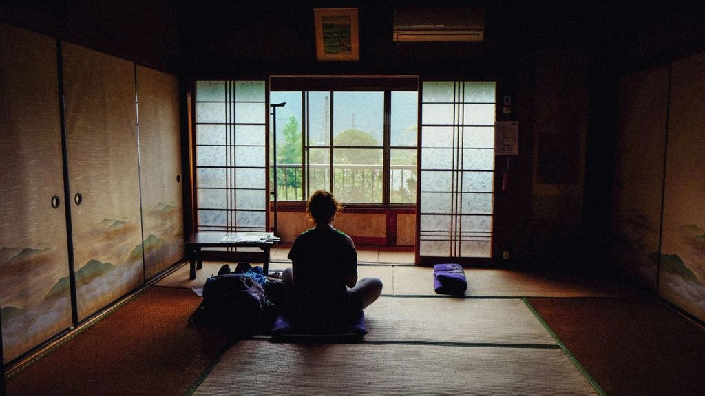Soft morning light inside a traditional Japanese ryokan room