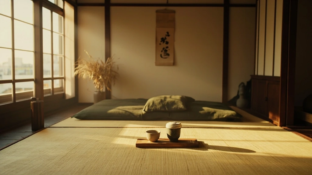 Soft afternoon light inside a Tokyo tea room